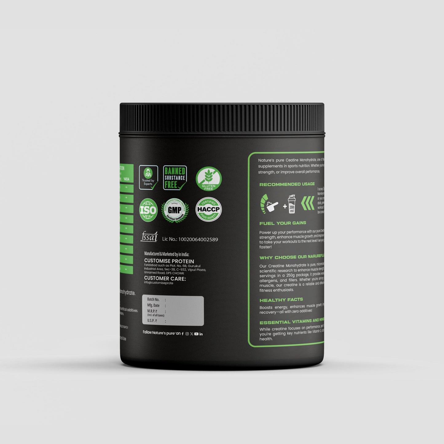 Naturefuel Creatine - 100% Pure Creatine Monohydrate